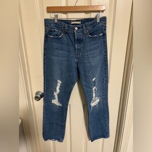 Levi’s Wedgie Straight Jeans – Premium Distressed – Size 29